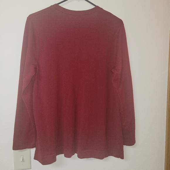 J. Jill Cranberry Wool Blend Cardigan - Picture 10 of 12